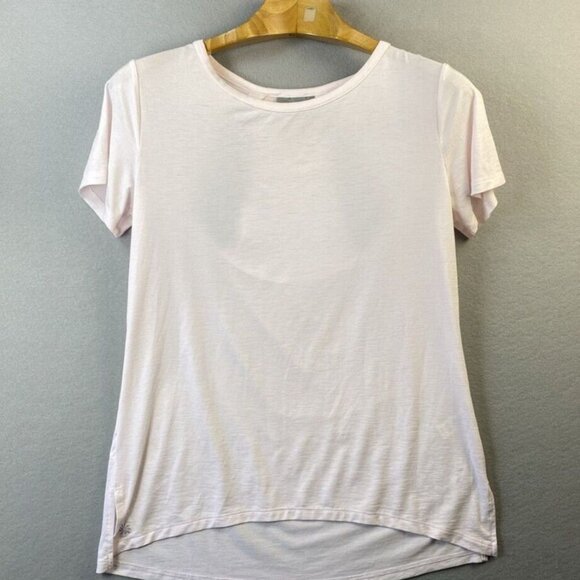 Athleta Tops - Athleta T-shirt Women’s Size Medium Pink Cap Sleeve‎ Open Back Active Tee Yoga